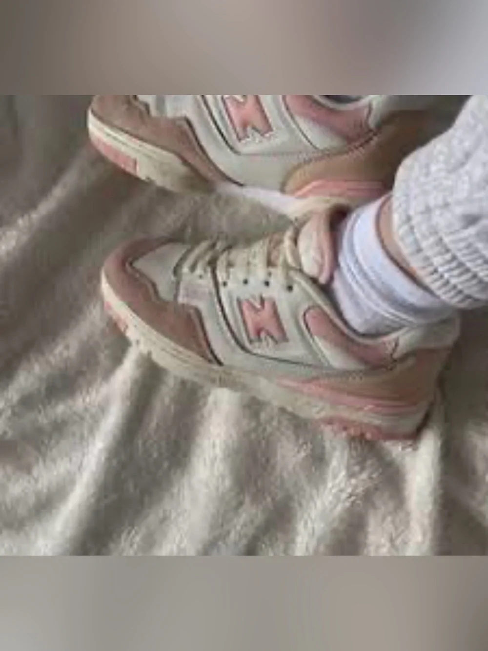 New Balance 550 Women's Cream and Pink Athletic Sneakers